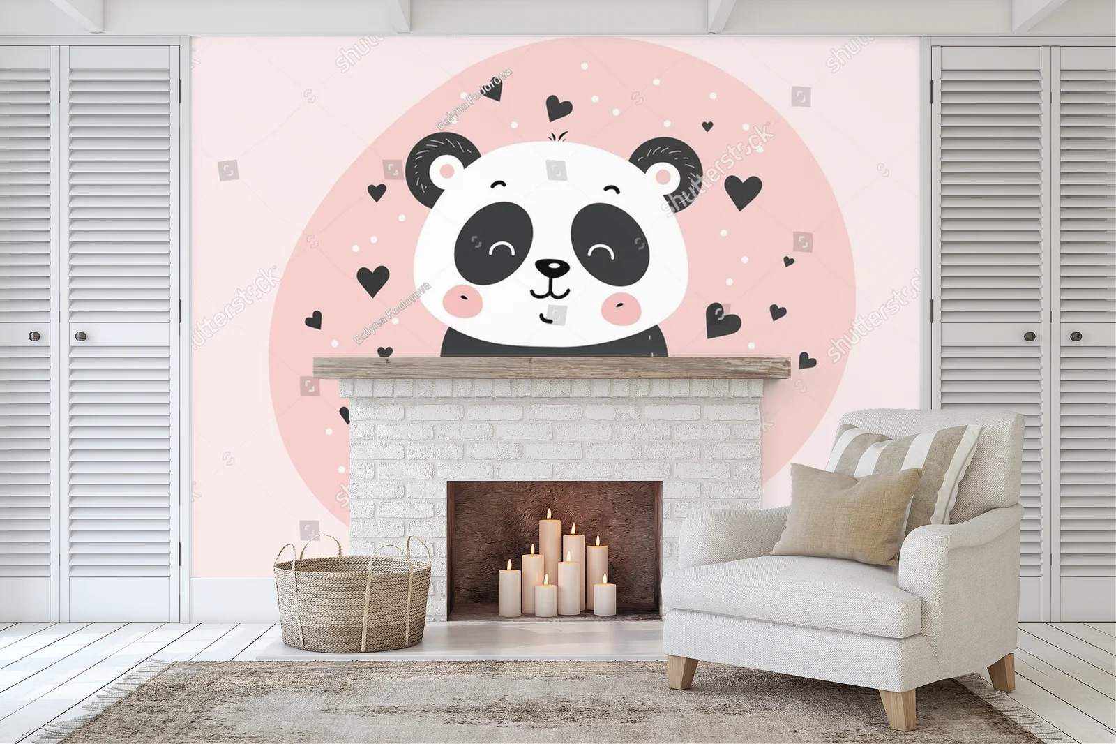 Urokliwa panda w pastelowym raju serc