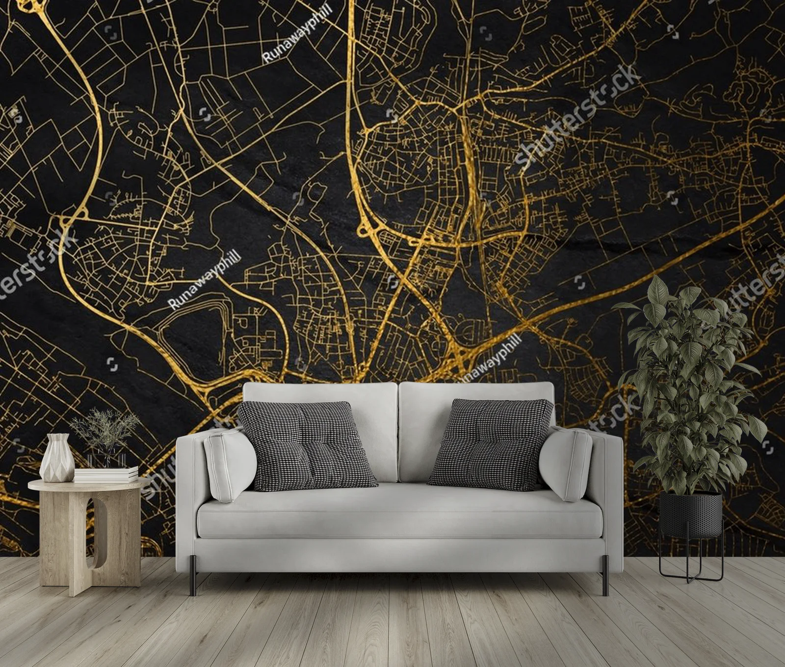 Złota mapa Leverkusen w eleganckim stylu