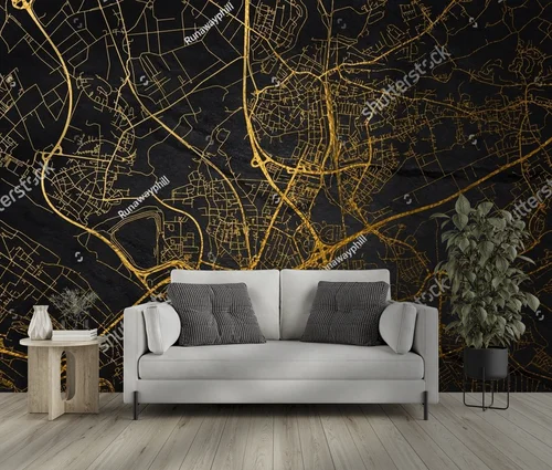 Złota mapa Leverkusen w eleganckim stylu