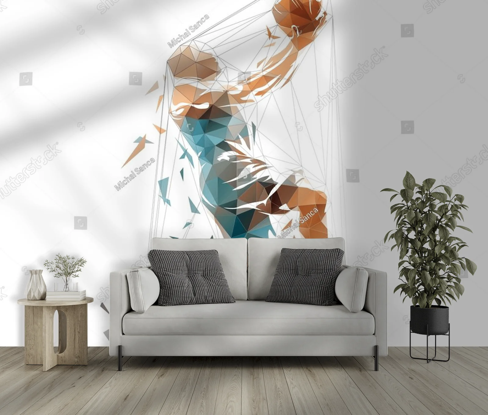 Dynamiczny sport w geometrycznych kształtach