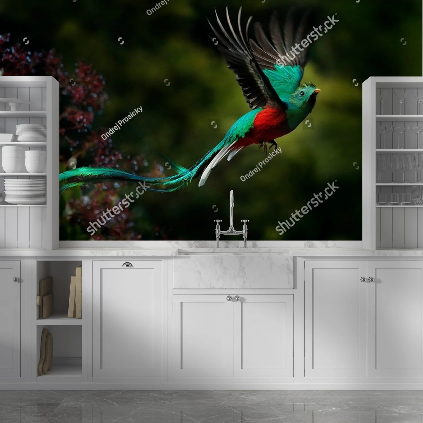 Oryginalna kompozycja z resplendentnym quetzalem
