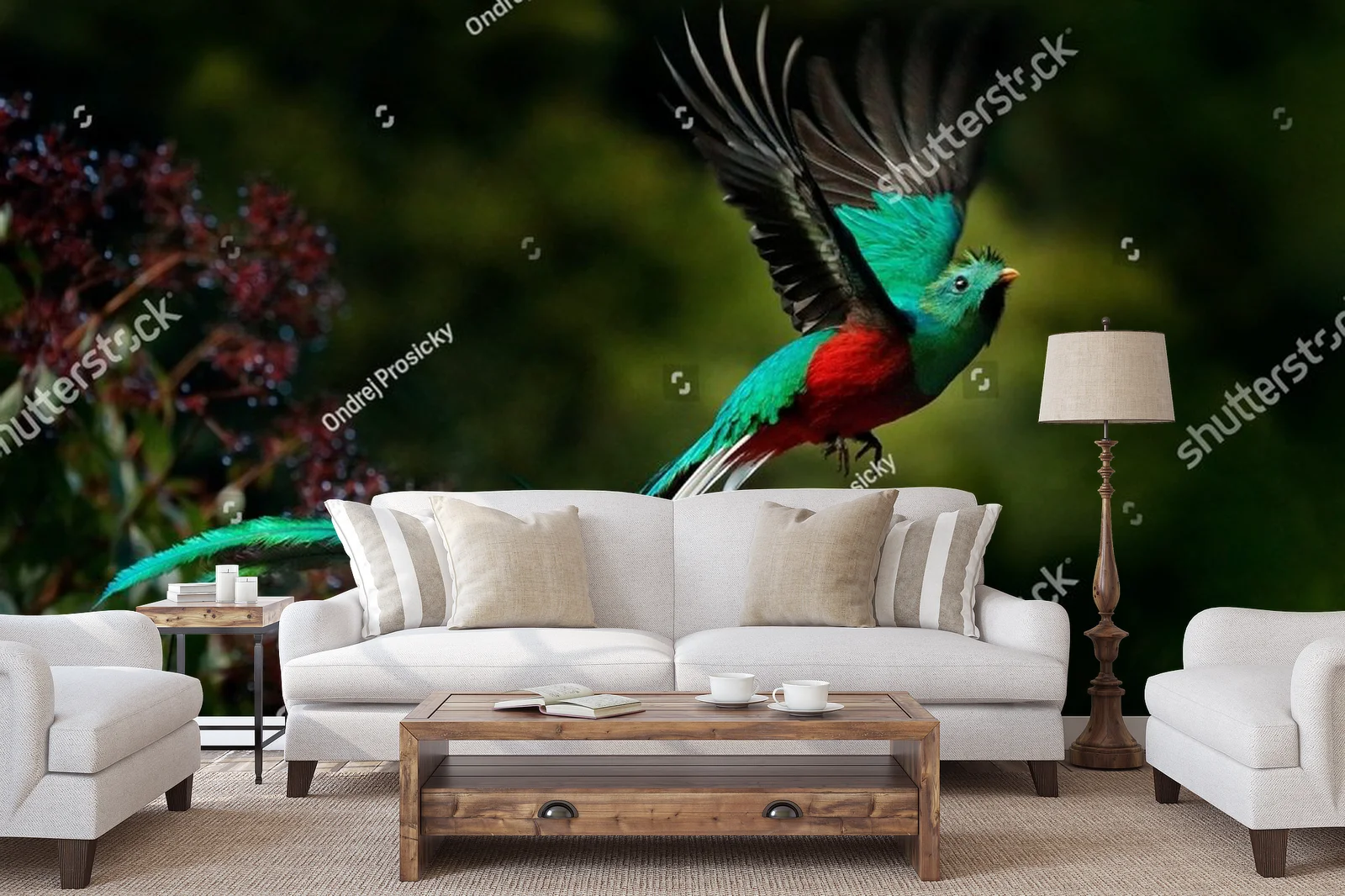 Oryginalna kompozycja z resplendentnym quetzalem
