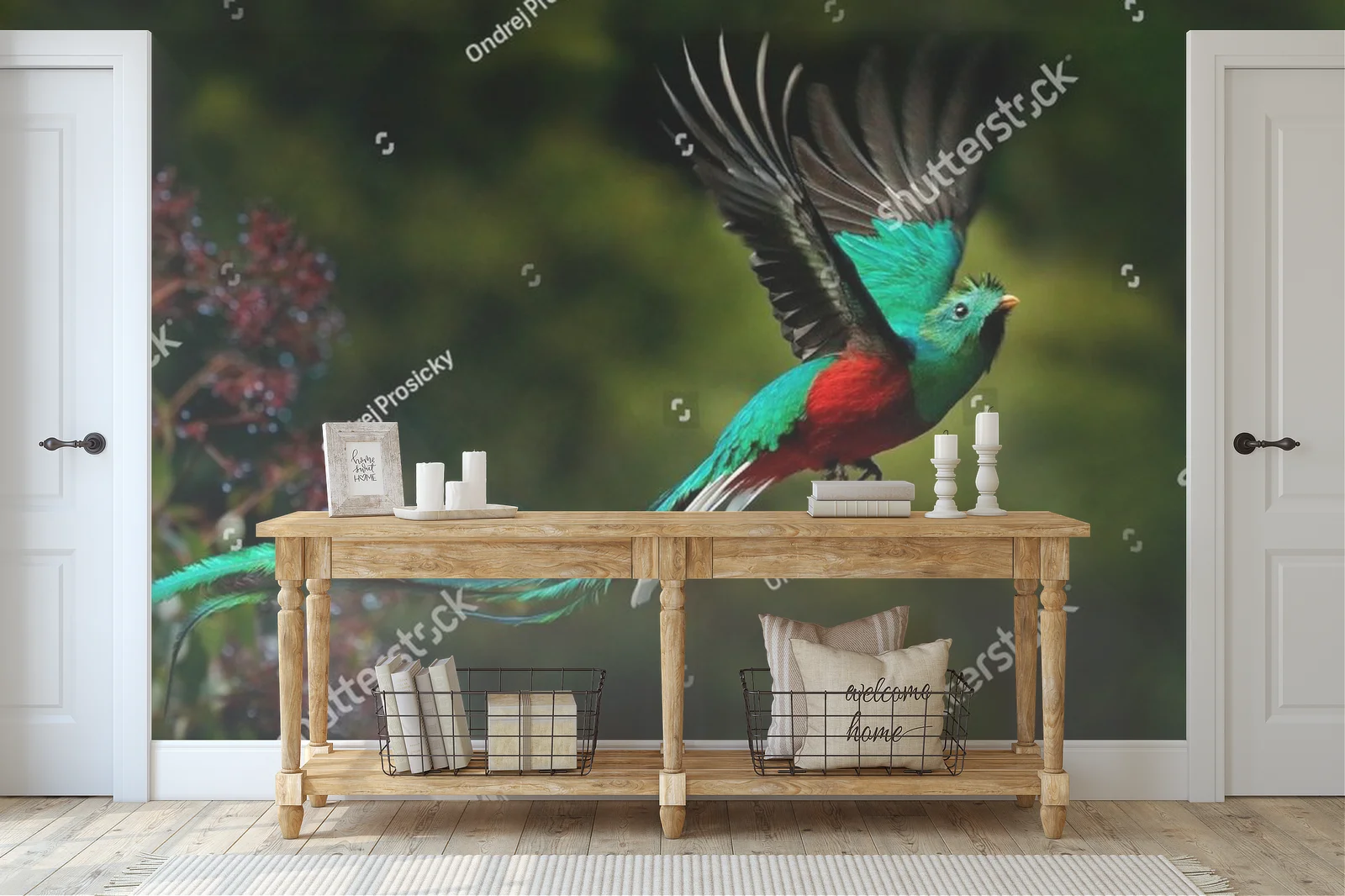 Oryginalna kompozycja z resplendentnym quetzalem
