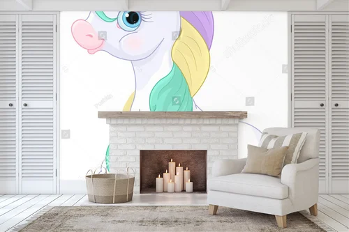 Magiczny tęczowy pony w baśniowej aranżacji