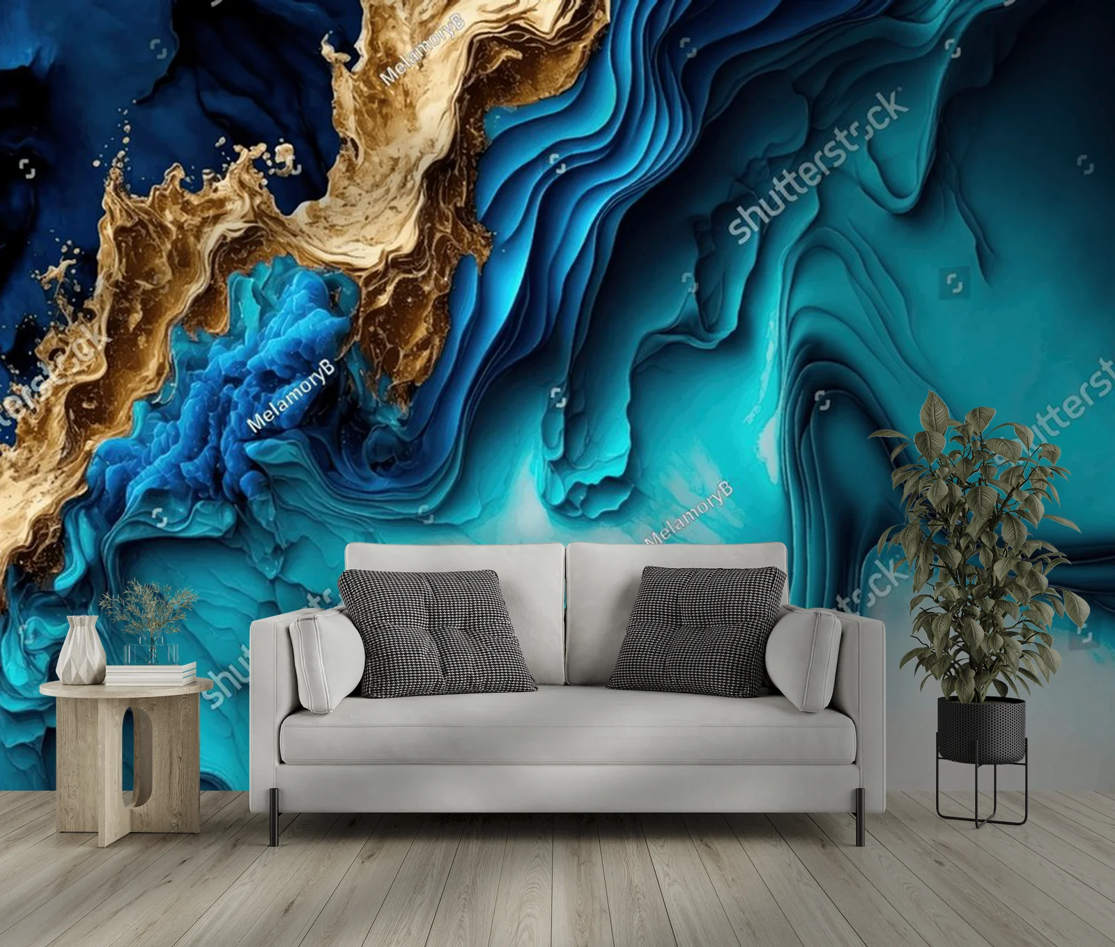 Elegancja w pastelowych odcieniach cyan i złota