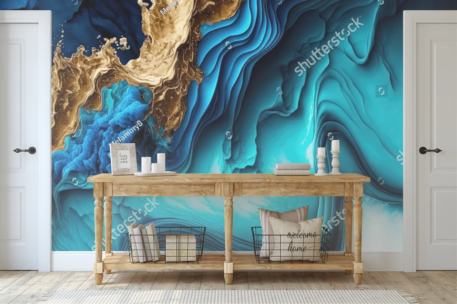 Elegancja w pastelowych odcieniach cyan i złota