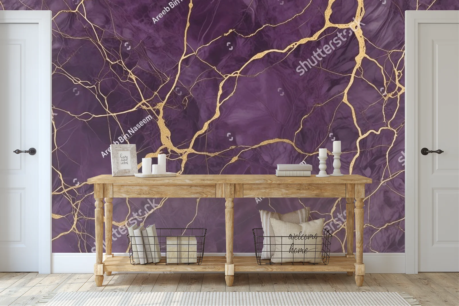 Elegancka purpura z złotymi akcentami