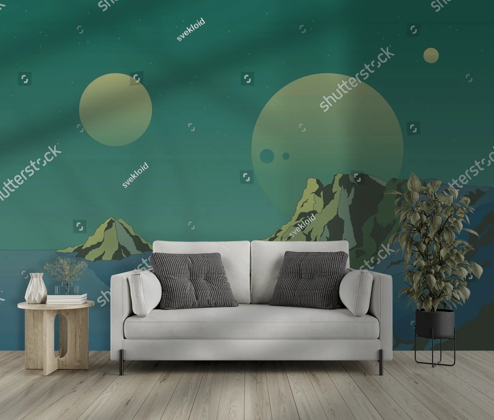Kosmiczny krajobraz na tle odległych planet