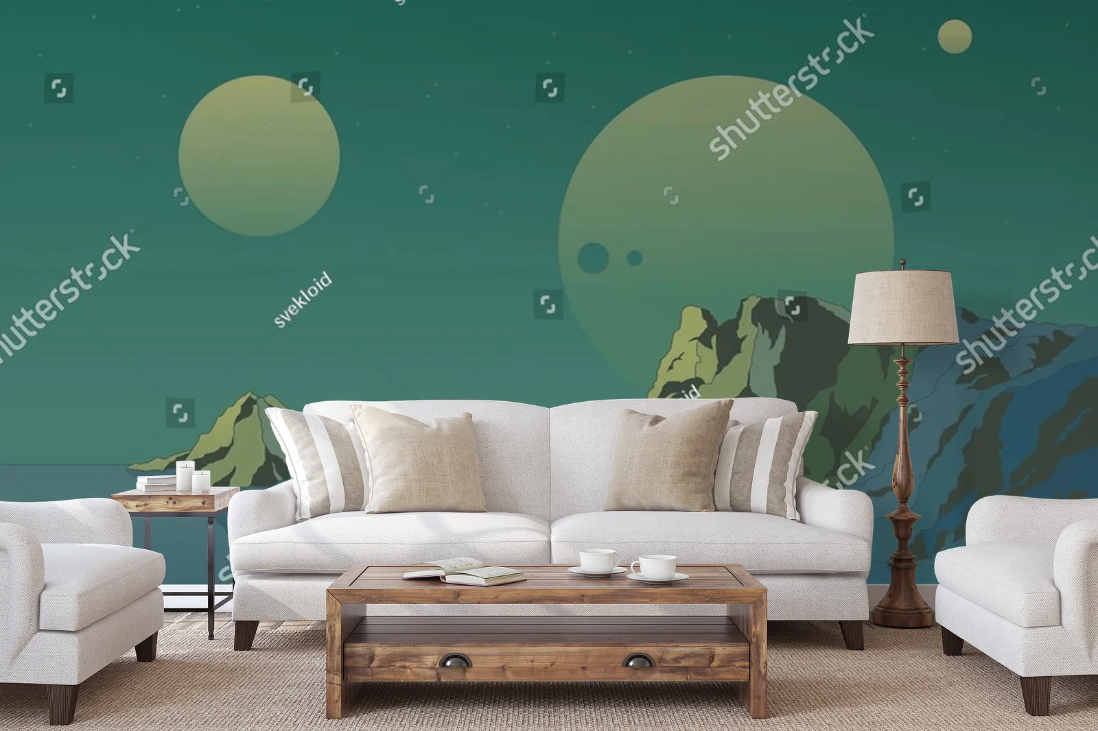 Kosmiczny krajobraz na tle odległych planet