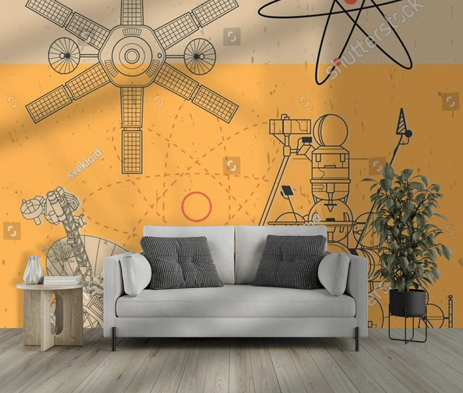 Retro Futurystyczny Poster z Lunarnym Modularem