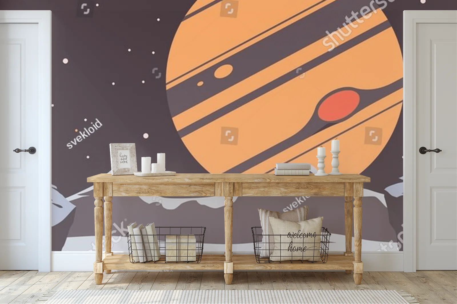 Fantastyczny krajobraz w stylu retro z lat 50.