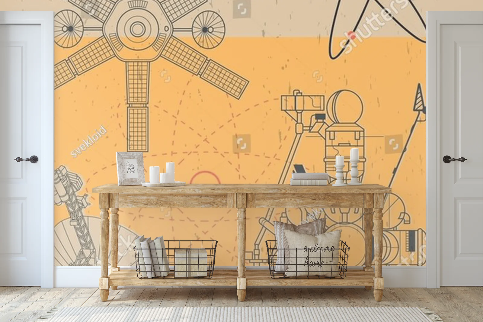 Retro Futurystyczny Poster z Lunarnym Modularem