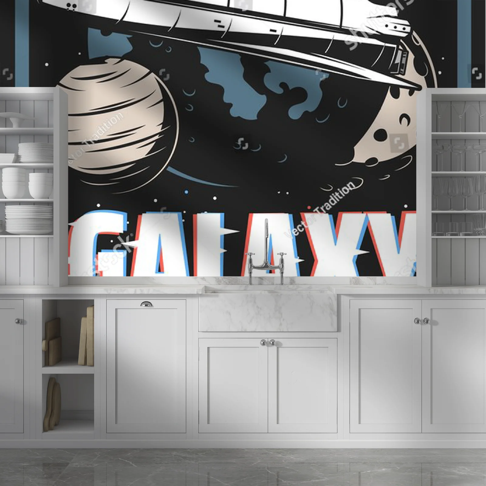 Kosmiczna podróż po galaktyce w retro stylu