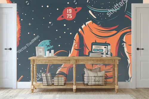 Kosmiczna podróż przez galaktyki w retro stylu