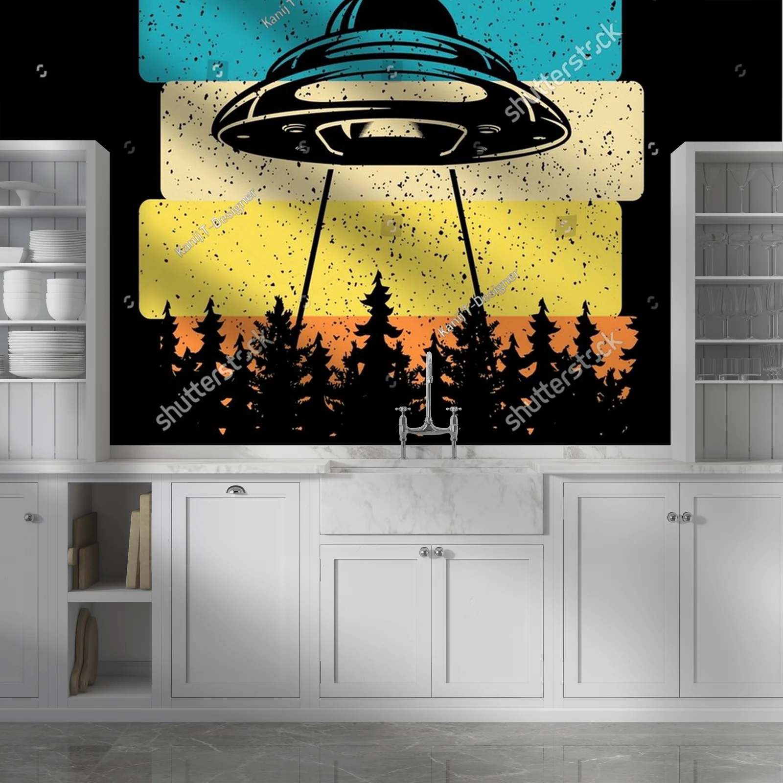 Kosmiczny urok vintage: ufo w nieskończoności