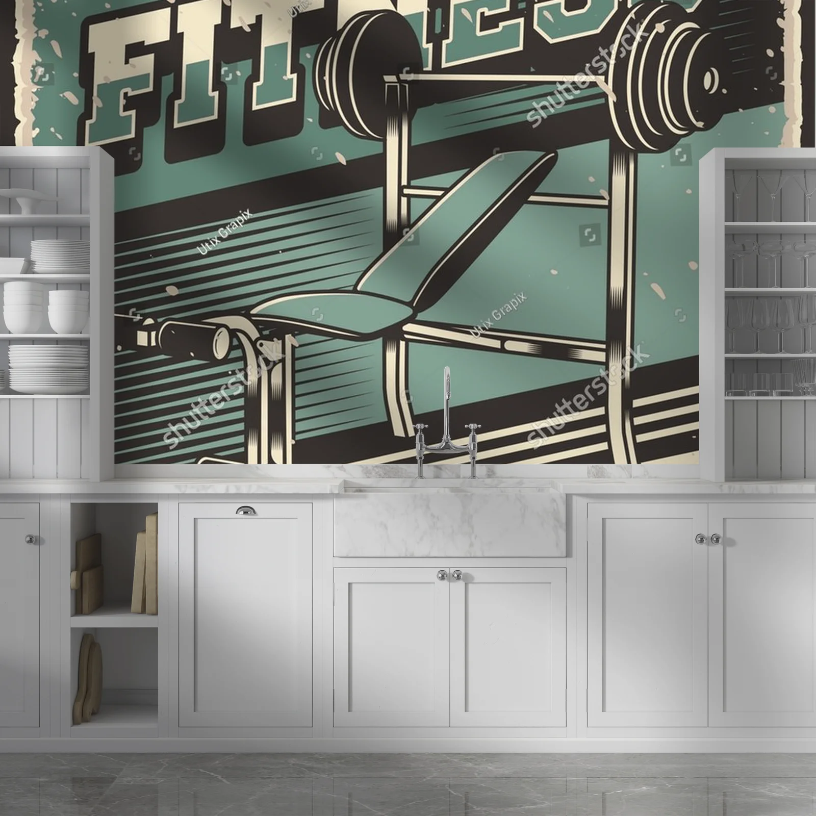 Retro ilustracja dla pasjonatów fitness