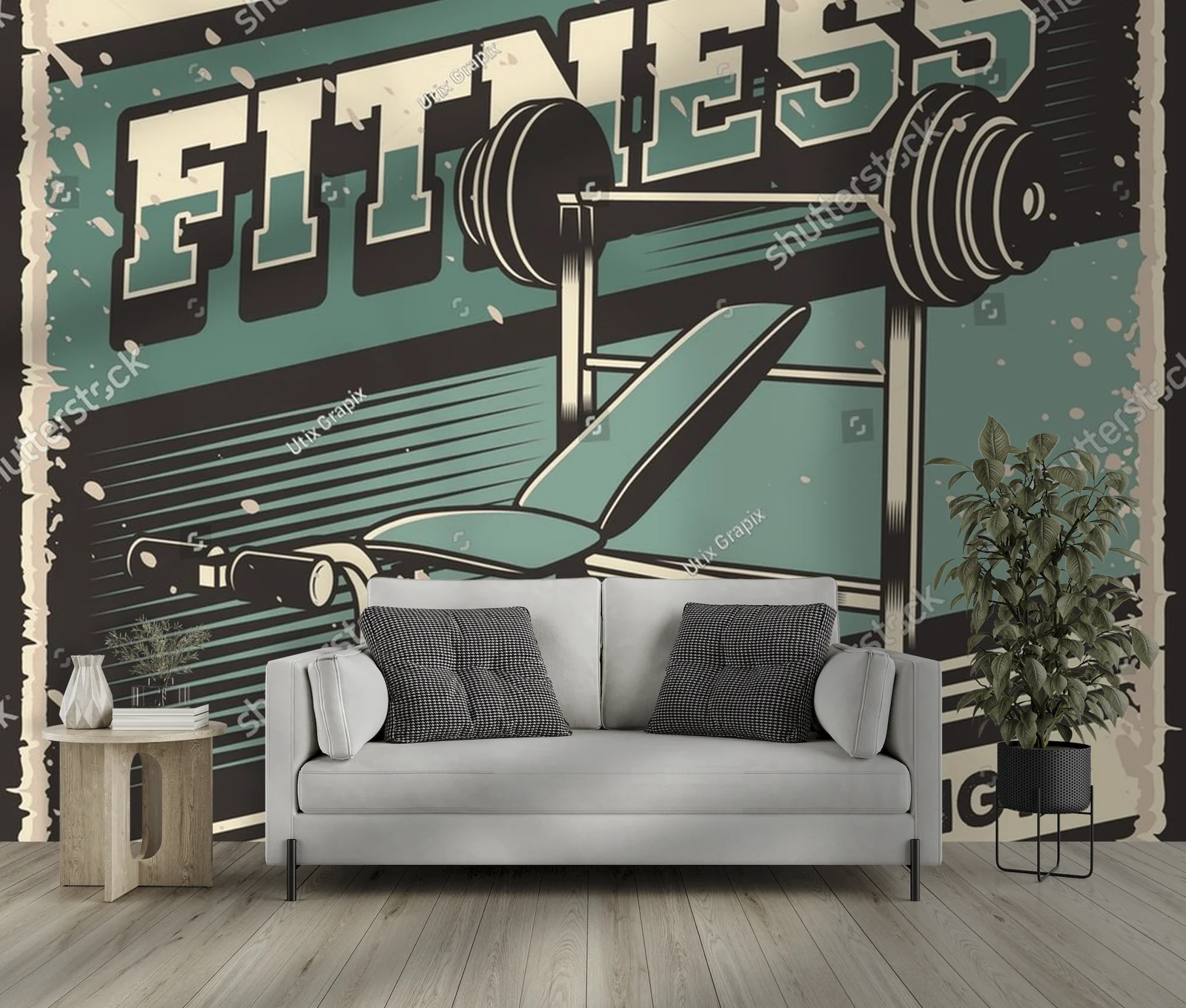 Retro ilustracja dla pasjonatów fitness