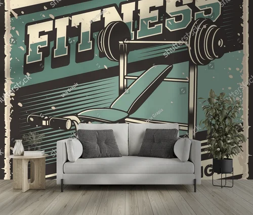 Retro ilustracja dla pasjonatów fitness