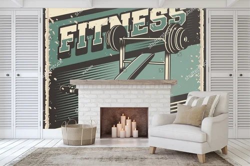 Retro ilustracja dla pasjonatów fitness