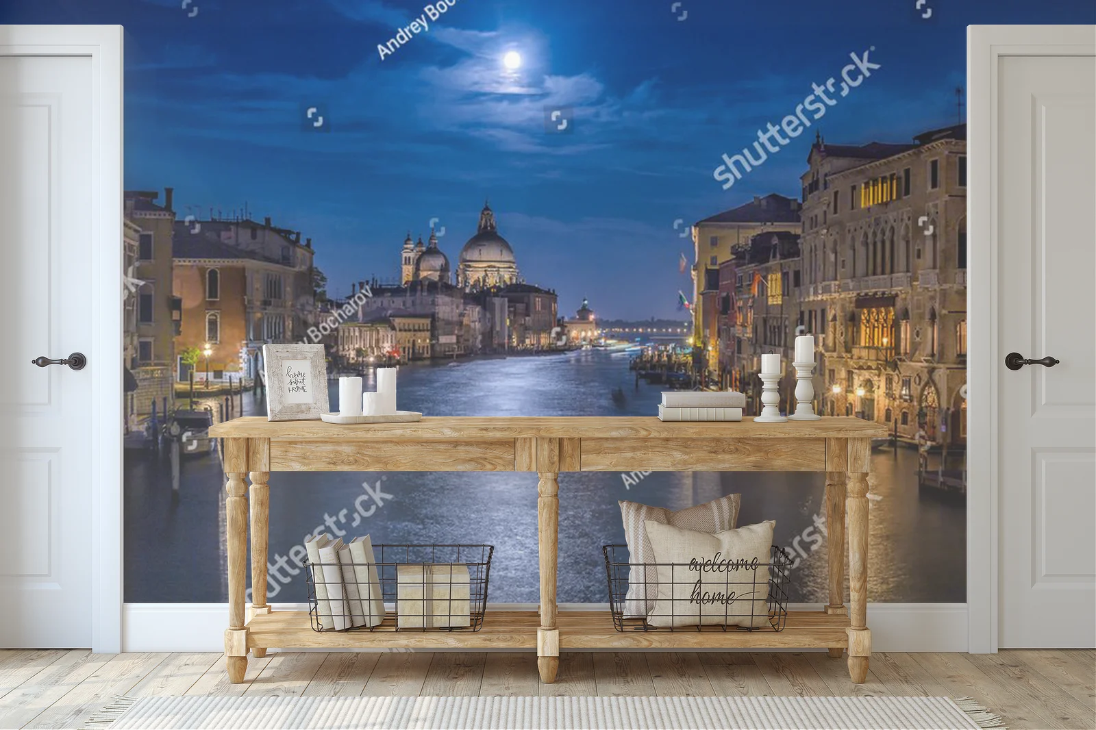 Romantyczny blask księżyca nad Grand Canal w Wenecji