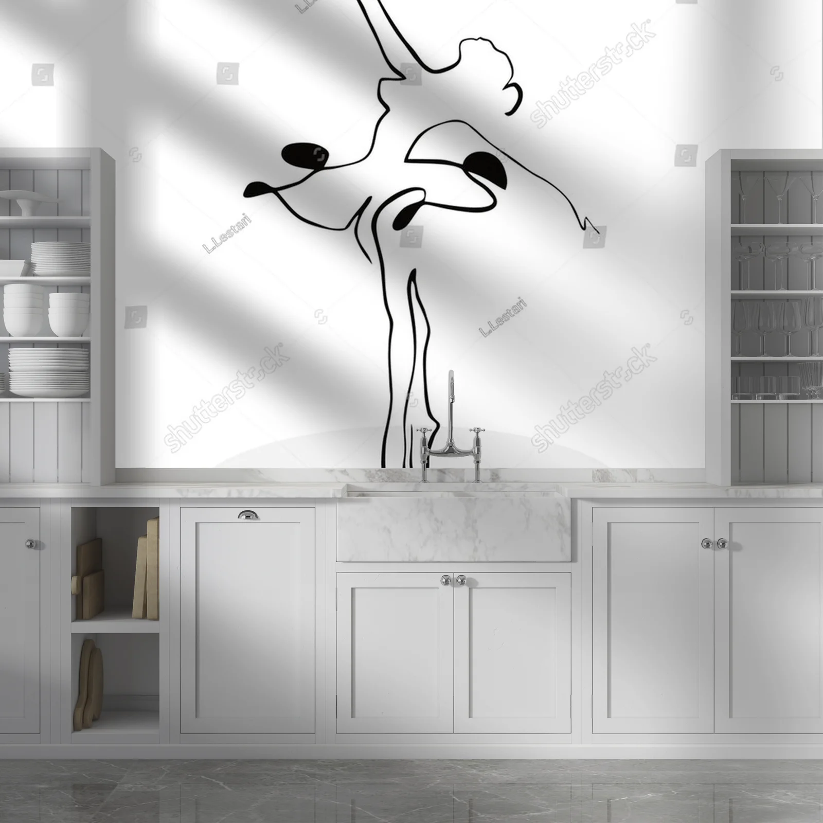 Elegancki taniec baleriny w minimalistycznym stylu