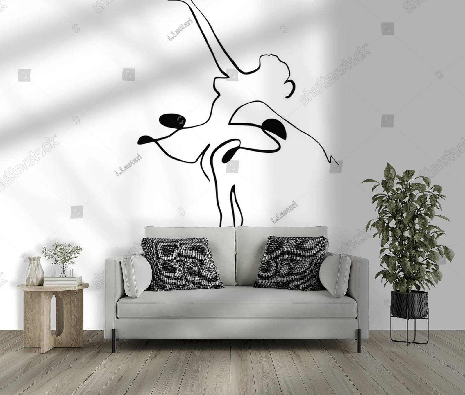 Elegancki taniec baleriny w minimalistycznym stylu