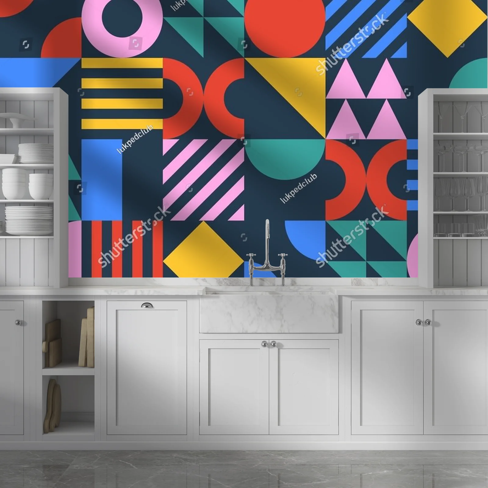 Geometryczne tło w odcieniach głębokiego błękitu