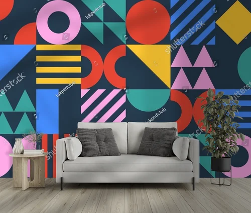 Geometryczne tło w odcieniach głębokiego błękitu