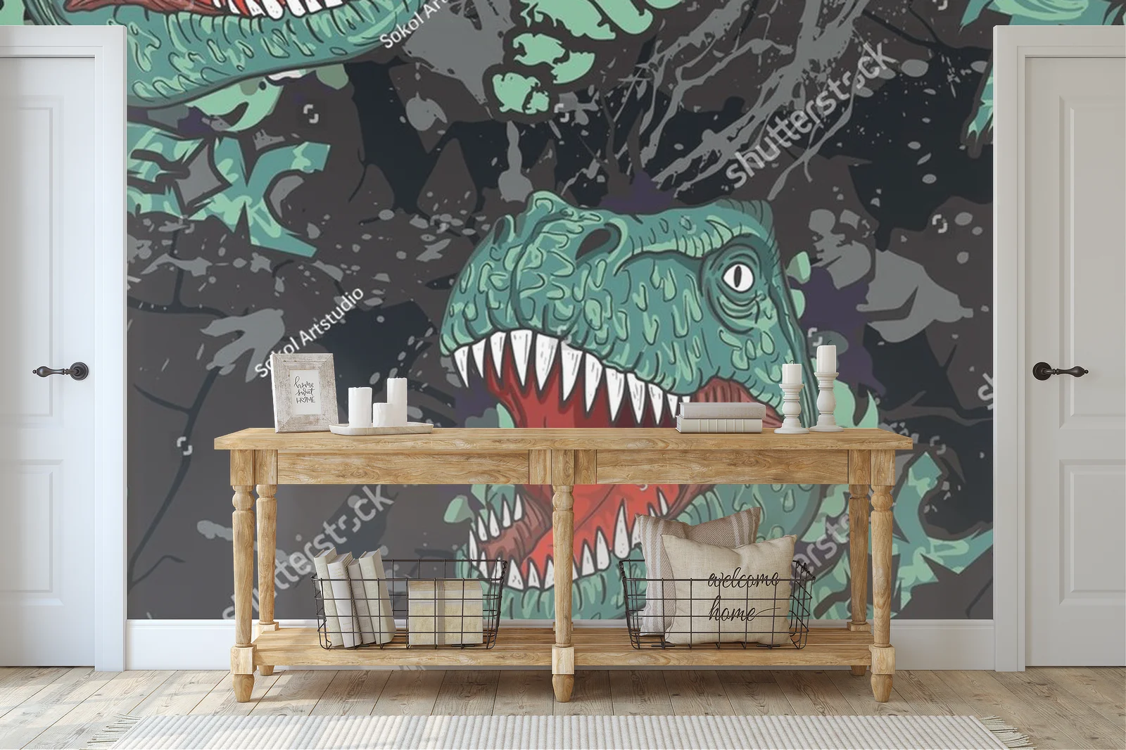 Radosne Dinozaury w Wyrazistej Aranżacji
