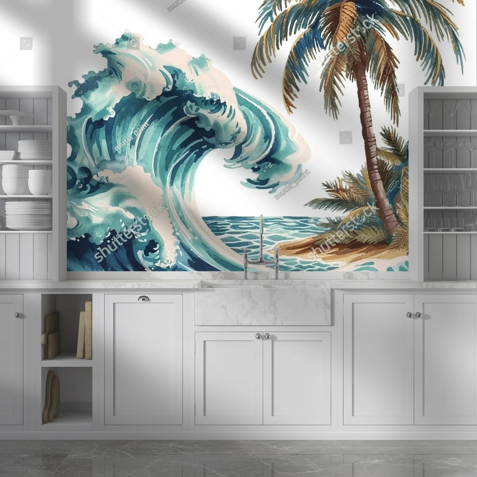 Malarskie marzenie: palmy na tle oceanu