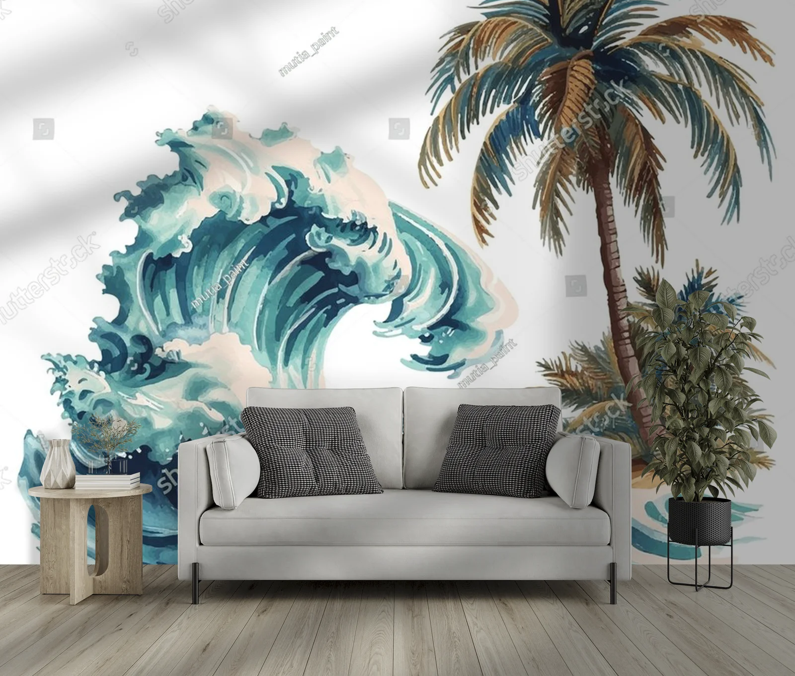 Malarskie marzenie: palmy na tle oceanu