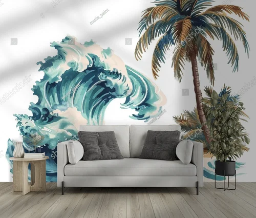 Malarskie marzenie: palmy na tle oceanu