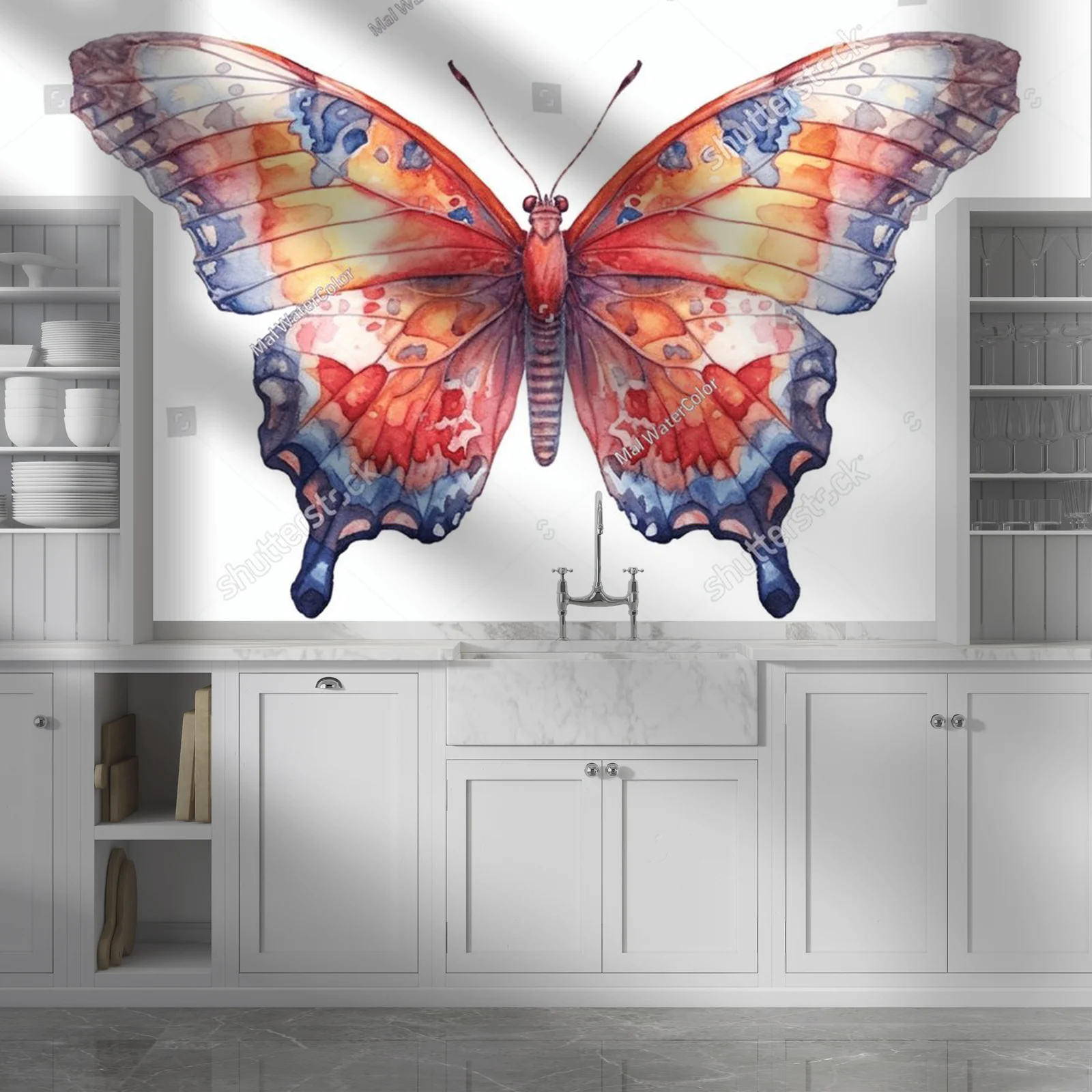 Malowany wodą motyl – letnia harmonia kolorów