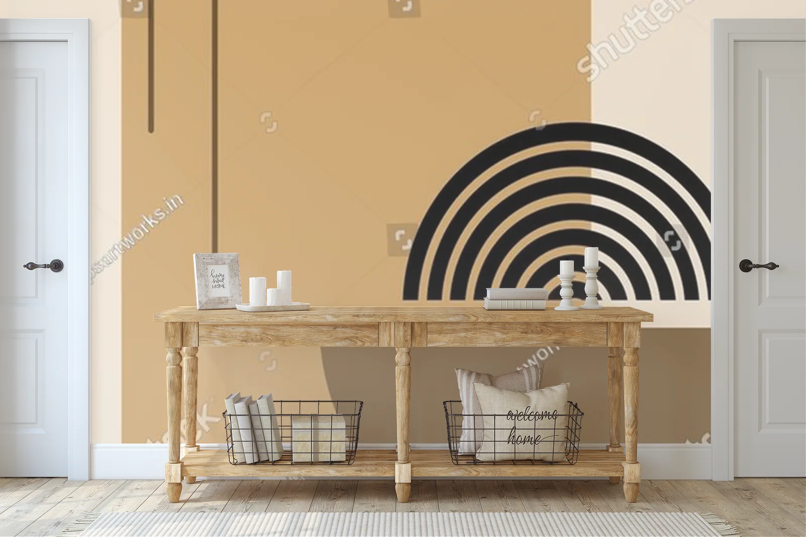 Minimalistyczna harmonia beżu i abstrakcji