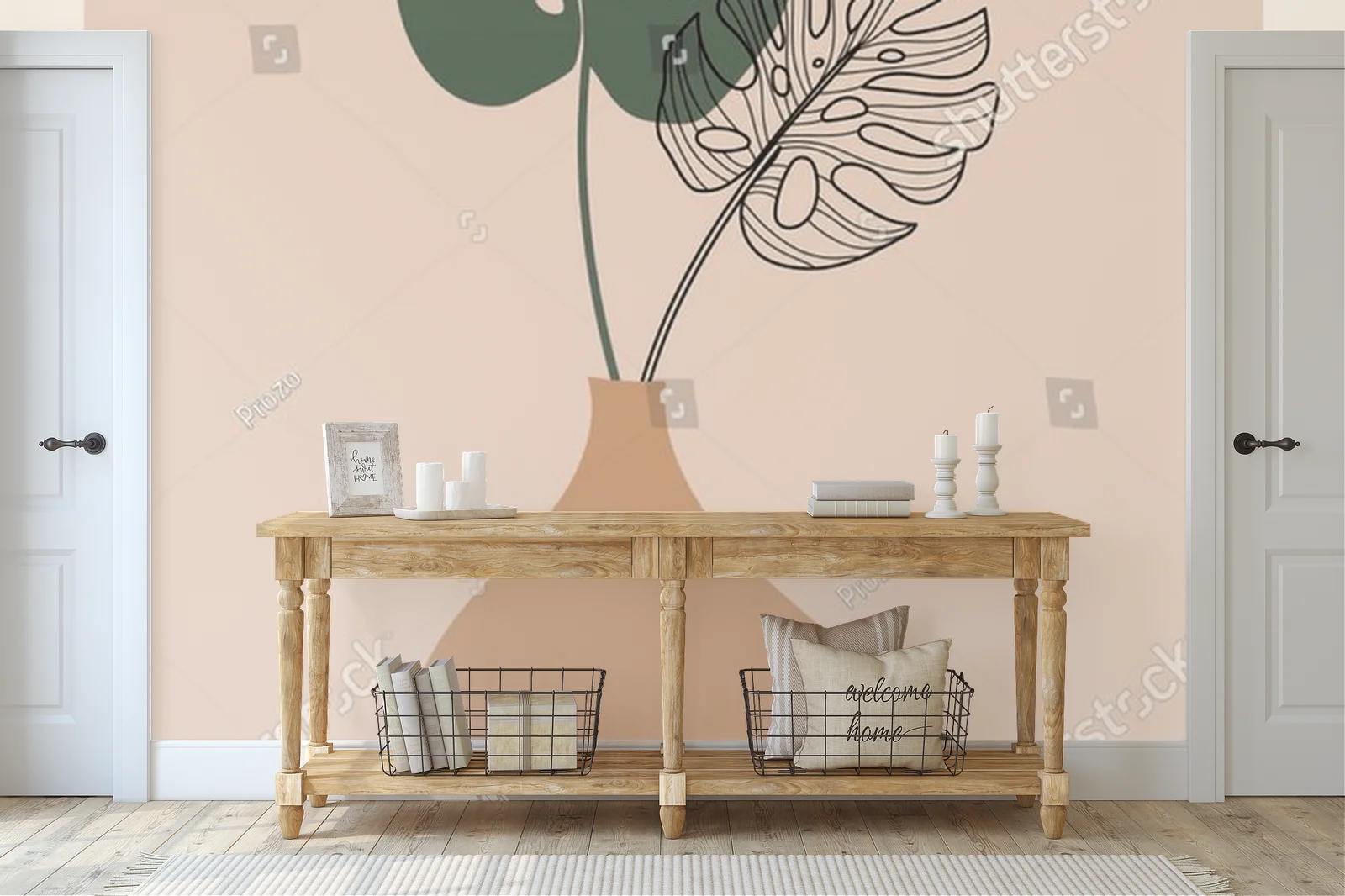 Abstrakcyjne botaniczne kompozycje w boho stylu