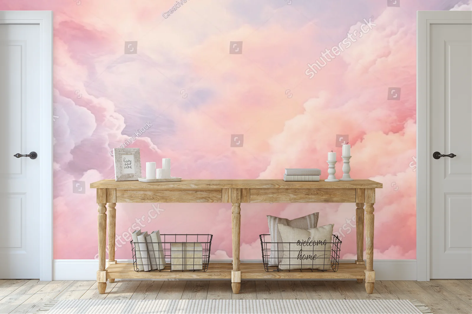 Pastelowy świat marzeń z motywem chmur