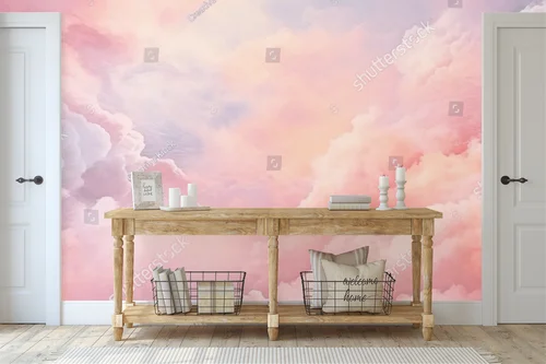 Pastelowy świat marzeń z motywem chmur