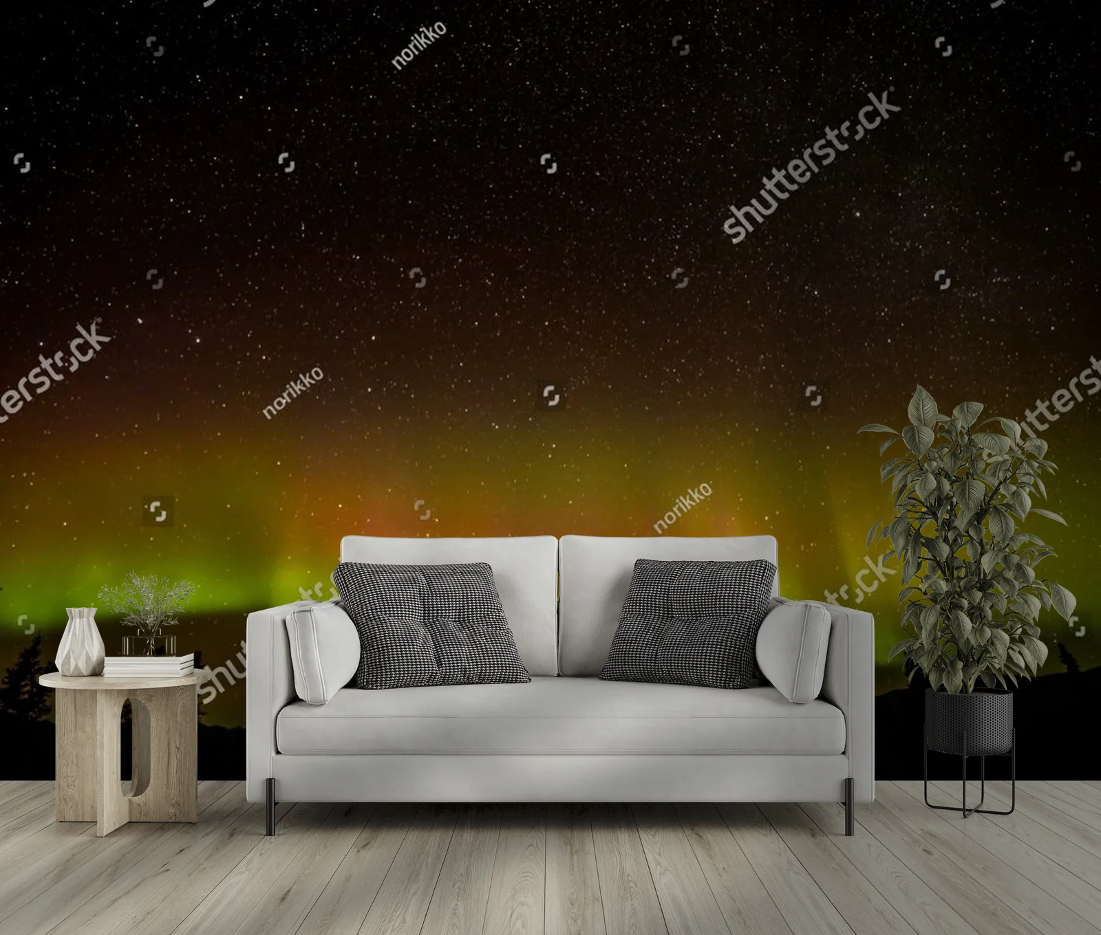 Urokliwy pejzaż Alaski pod aurorą
