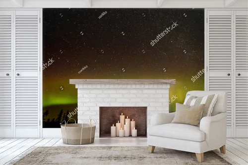 Urokliwy pejzaż Alaski pod aurorą