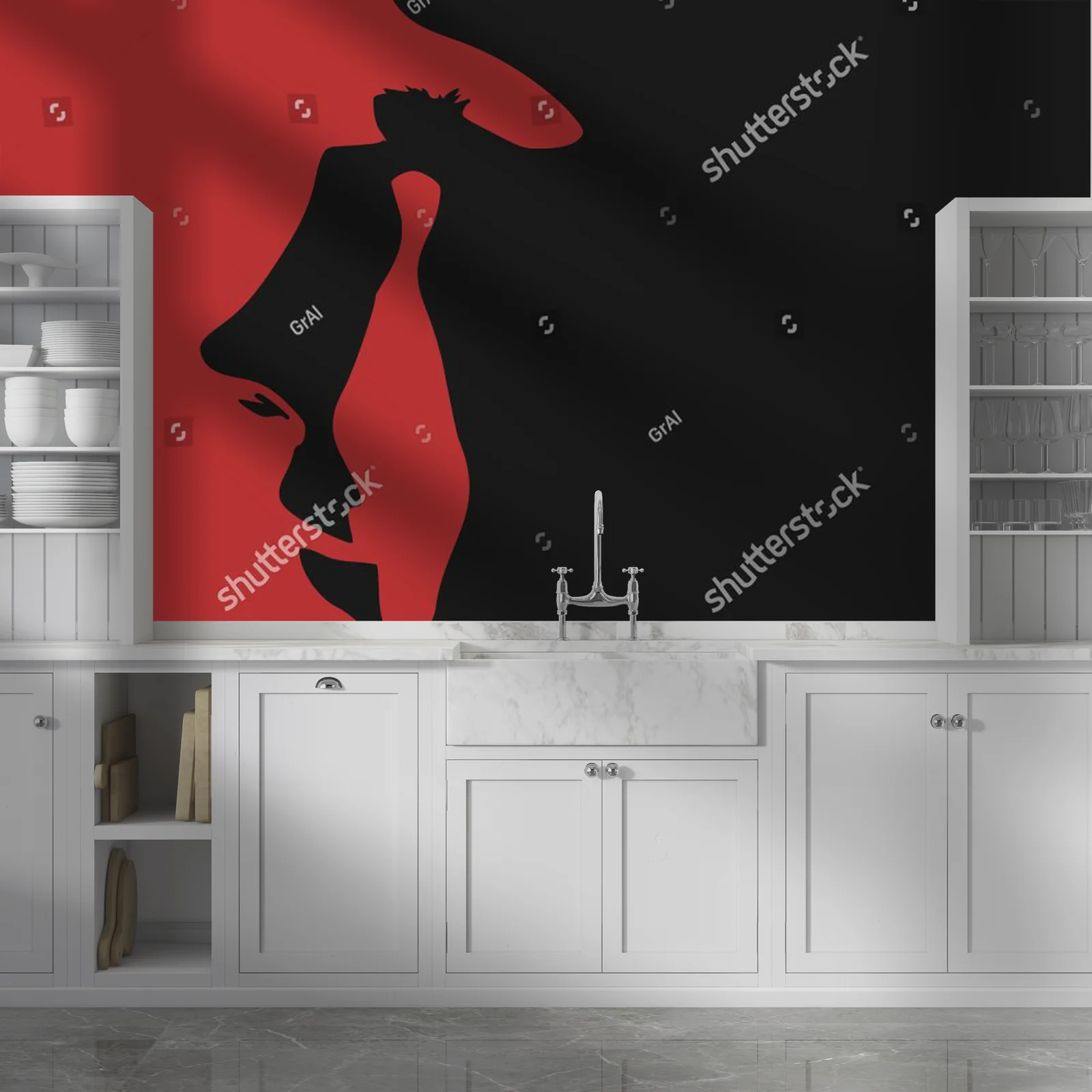 Elegancka sylwetka w monochromatycznym blasku