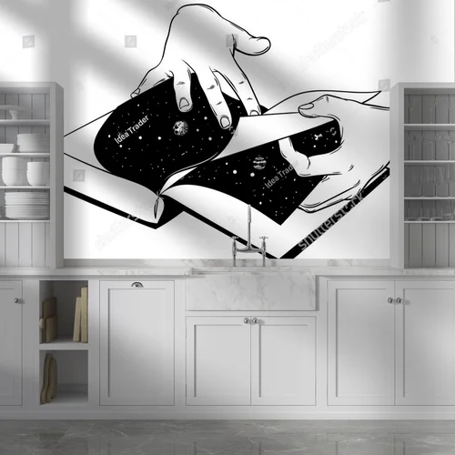 Zmysłowe ilustracje rąk przewracających strony książki