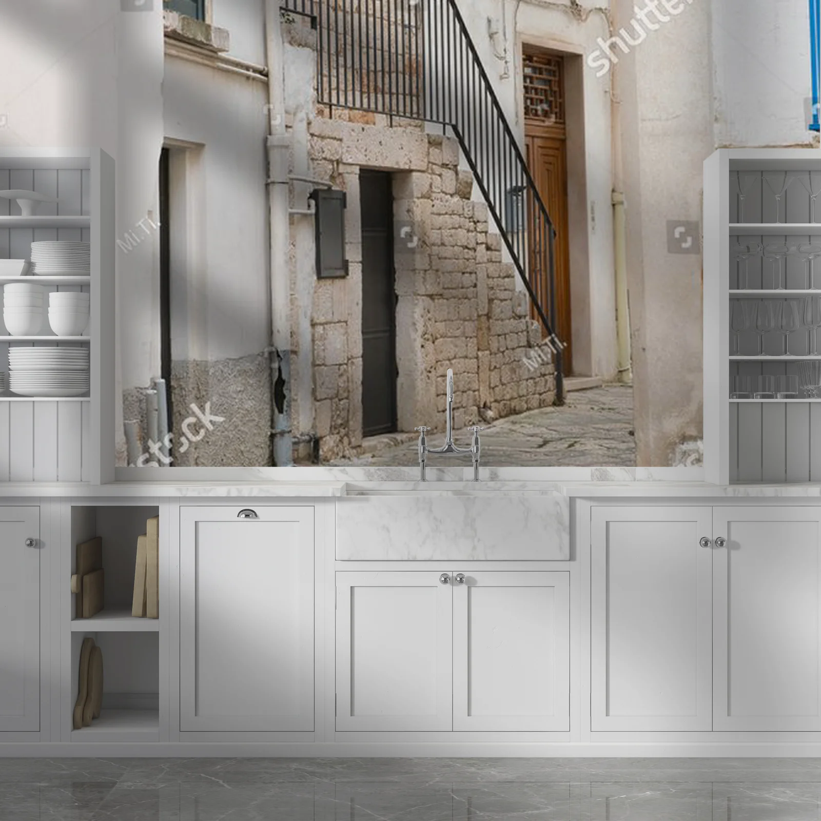 Architektura Conversano w kojących odcieniach szarości