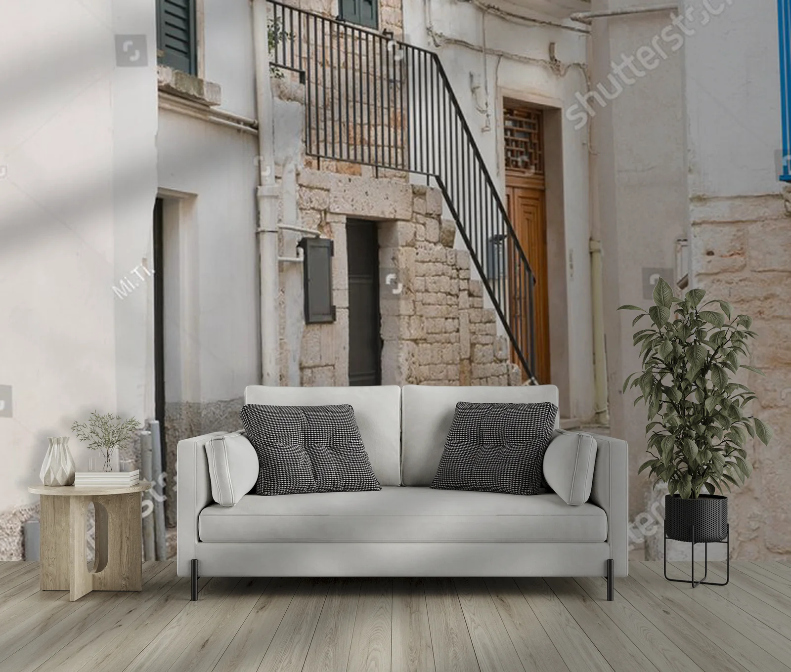 Architektura Conversano w kojących odcieniach szarości