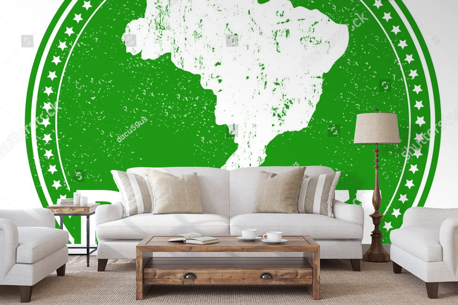 Patriotyczny motyw Brazylii w vintage stylistyce
