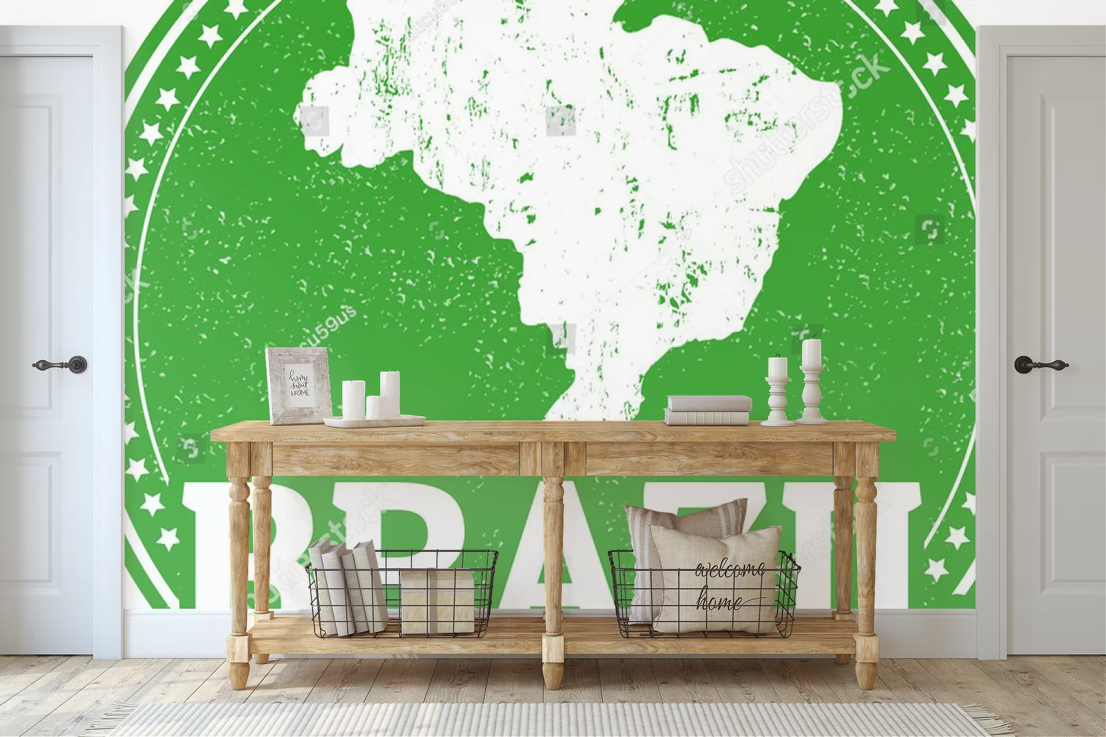 Patriotyczny motyw Brazylii w vintage stylistyce