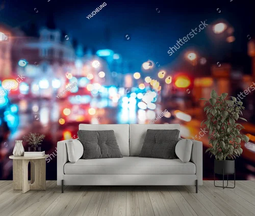 Nocny widok Londynu w deszczowym bokeh