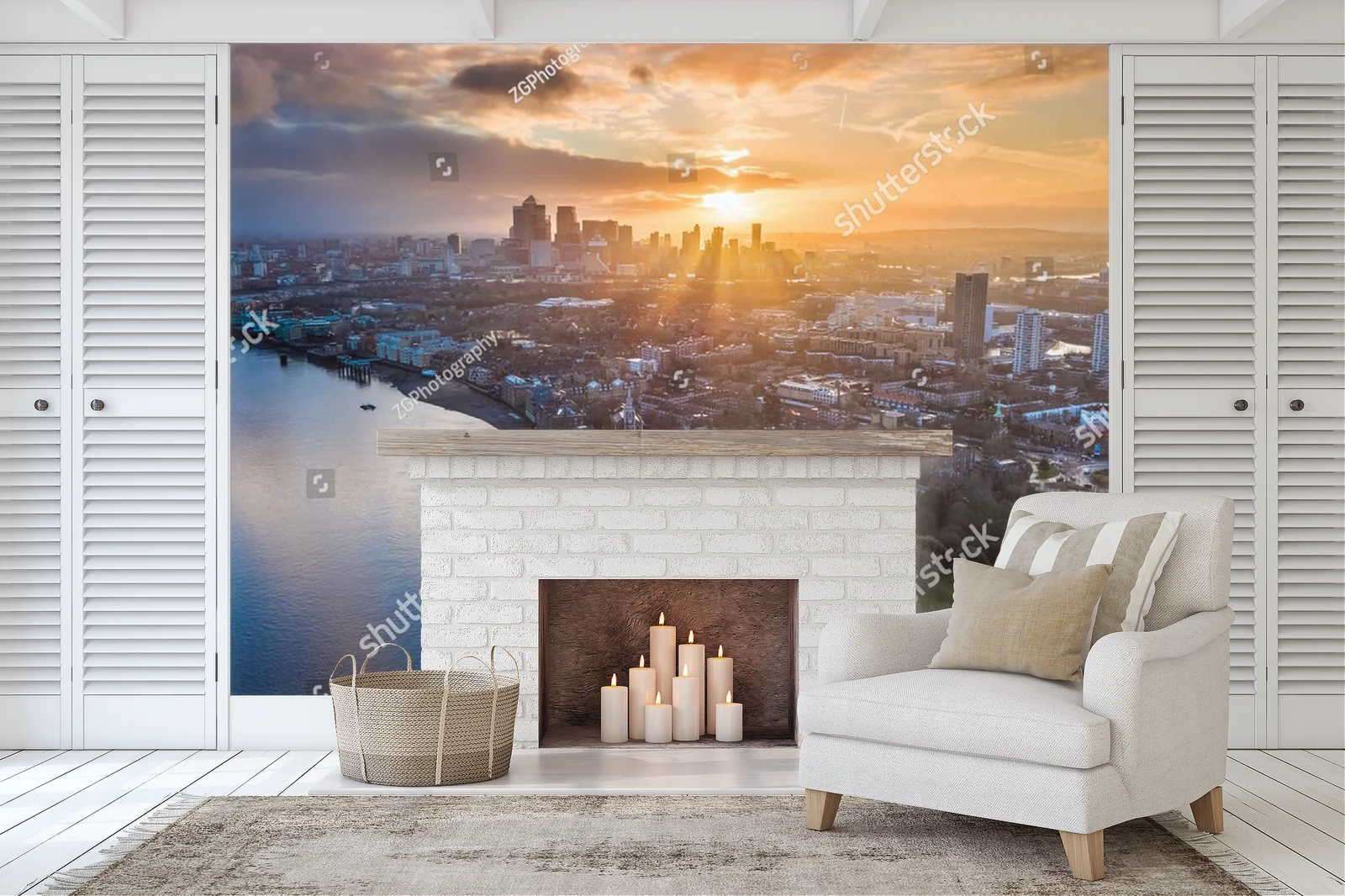 Panoramiczny widok wschodniego Londynu o świcie