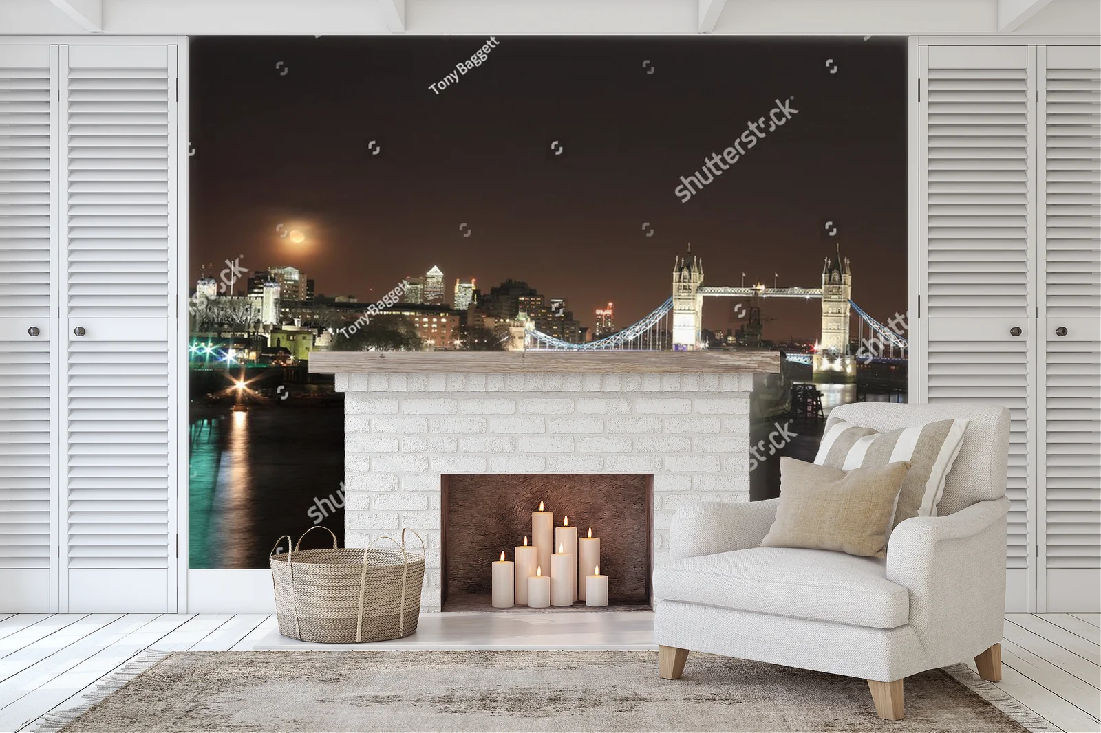 Nocne widoki Londynu nad Tamizą