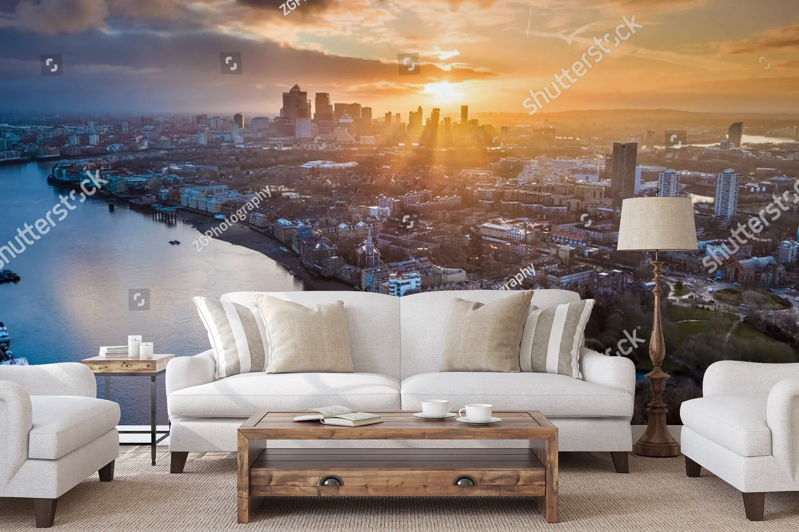 Panoramiczny widok wschodniego Londynu o świcie