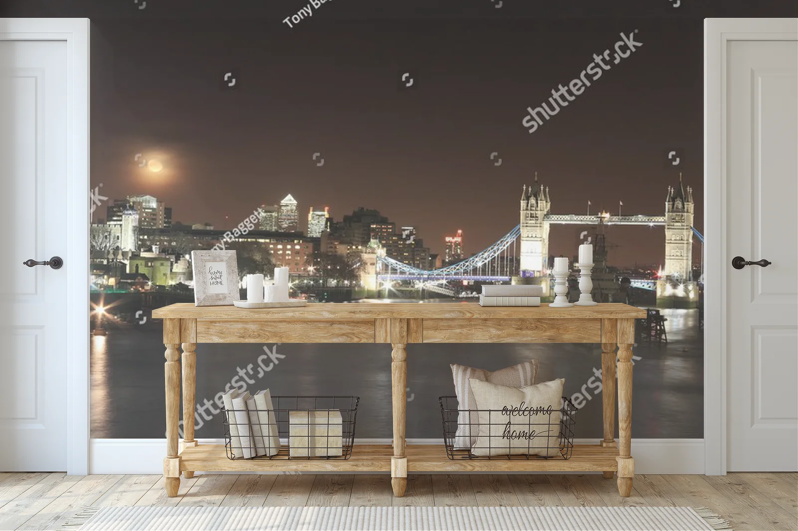 Nocne widoki Londynu nad Tamizą